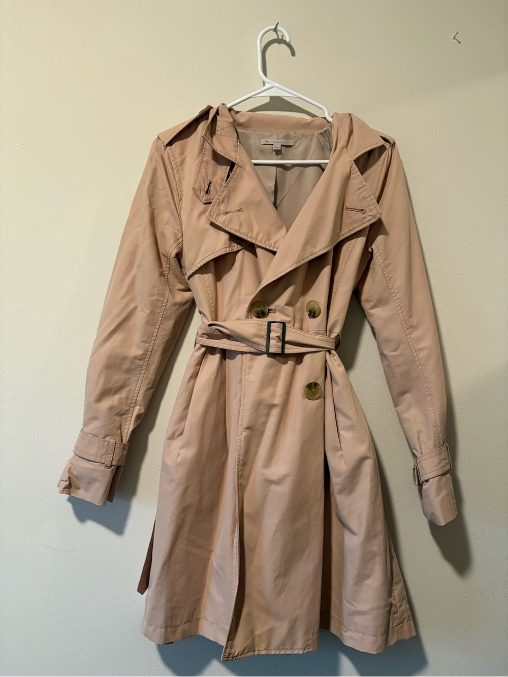 GAP Double-Breasted Blush Trench Coat with Belt